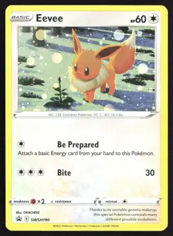 Eevee SWSH190 Cosmos Holo Black Star Promo Pokemon Card - Image 3