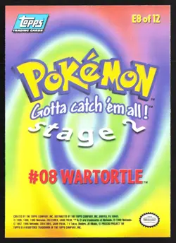 Wartortle E8 of 12 Topps Blue Logo Pokemon Card - Image 2