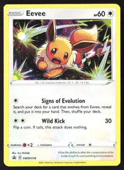 Eevee SWSH118 Cosmos Holo Black Star Promo Pokemon Card - Image 1