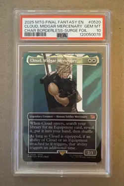 2025 MTG FINAL FANTASY #0520 CLOUD, MIDGAR MERCENARY PSA 10 - Image 1