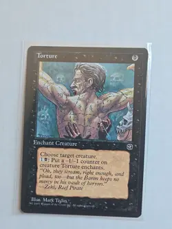 Torture (Art B) - Homelands - MP - MTG Magic - Common - Enchant Creature - Image 1
