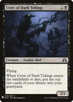 [MTG] Crow of Dark Tidings (SOI-105) (PLST) LP-HP - Image 1