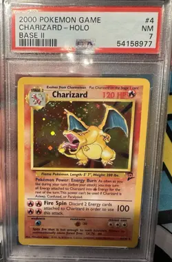 2000 POKEMON BASE SET 2 #4 CHARIZARD-HOLO PSA 7 - Image 1