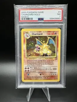 2000 POKEMON BASE SET 2 #4 CHARIZARD-HOLO PSA 7 - Image 1