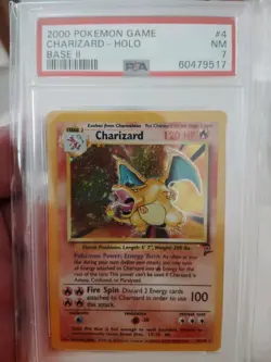 2000 POKEMON BASE SET 2 #4 CHARIZARD-HOLO PSA 7 - Image 1