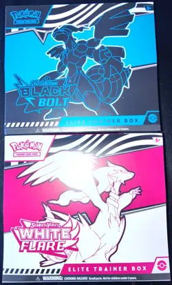 Pokemon Black Bolt and White Flare Elite Trainer Box ETB Set of 2 NEW & SEALED - Image 1