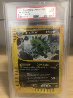 2002 Pokemon Expedition Tyranitar Box Topper PSA 9 - Image 3