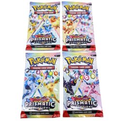 Lot (4) Pokemon TCG Prismatic Evolutions Booster Packs PACK ART SET - NEW/SEALED - Image 1