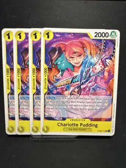 One Piece Card Charlotte Pudding OP03-112 Rare Non-Foil English Playset 4X - Image 1