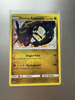 Pokemon TCG Shining Rayquaza Card Shining Legends Holo Rare 56/73 - Image 1