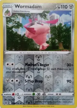 WORMADAM - REVERSE HOLO - BRILLIANT STARS - POKEMON CARD TCG - 098/172 - Image 1