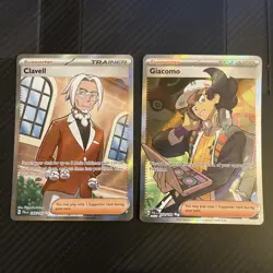 Pokemon Paldea evolved Full art Trainer 2 Card Bundle NM Clavell 249 Giacomo 252 - Image 1