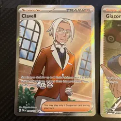 Pokemon Paldea evolved Full art Trainer 2 Card Bundle NM Clavell 249 Giacomo 252 - Image 2