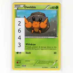 Pokemon TCG Dwebble 6/101 BW Noble Victories Regular Common Card EN-LP 2011 - Image 3