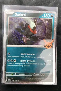 Darkrai SWIRL + ERROR COSMOS HOLO BLEED 136/197 Pokemon TCG Card OBF Near Mint - Image 1