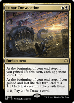 Lunar Convocation FOIL Bloomburrow HEAVILY PLD Rare MAGIC MTG CARD ABUGames - Image 1