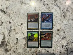 Mtg Foil Sliver Cards x4 Magic the Gathering Foil Muscle Gemhide Necrotic Sliver - Image 1