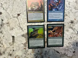 Mtg Foil Sliver Cards x4 Magic the Gathering Foil Muscle Gemhide Necrotic Sliver - Image 2