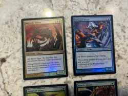 Mtg Foil Sliver Cards x4 Magic the Gathering Foil Muscle Gemhide Necrotic Sliver - Image 4