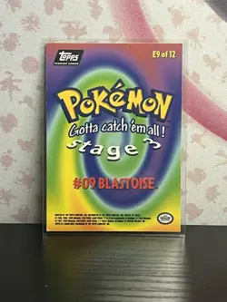 1999 RARE Topps Pokemon Movie #09 Blastoise Textured Holo Foil 9 Out Of 12 LP - Image 2