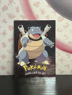 1999 RARE Topps Pokemon Movie #09 Blastoise Textured Holo Foil 9 Out Of 12 LP - Image 3