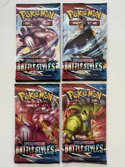 Pokemon (4) Sealed Packs Sword and Shield: Battle Styles Complete Art Set - Image 1