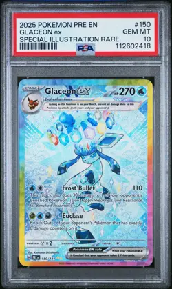 2025 Pokemon PRE EN Glaceon ex 150/131 Special Illustration Rare PSA 10 (418 - Image 1