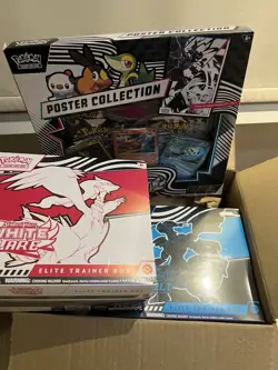 Pokemon TCG Black Bolt and White Flare ETB set + Poster pack bundle fast 📦 - Image 1