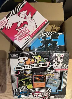 Pokemon TCG Black Bolt and White Flare ETB set + Poster pack bundle fast 📦 - Image 3