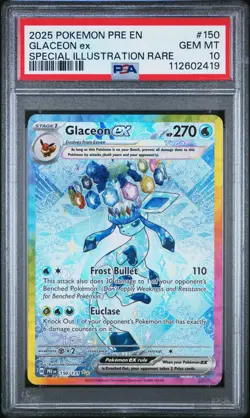 2025 Pokemon PRE EN Glaceon ex 150/131 Special Illustration Rare PSA 10 (419 - Image 1