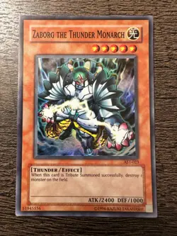 Yugioh Zaborg The Thunder Monarch AST-023 Unlimited Super Rare Holo - LP - Image 1
