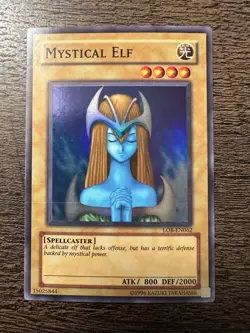 Yugioh! Mystical Elf LOB-EN062 Super Rare Unlimited - VLP - Image 1