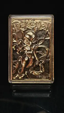 Vintage 1999 Mewtwo Gold Pokemon Card Burger King Collectible in Case 0494 - Image 1