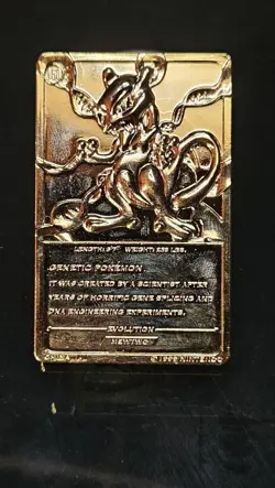 Vintage 1999 Mewtwo Gold Pokemon Card Burger King Collectible in Case 0494 - Image 3