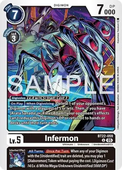 Digimon Cyber Eden BT22 - 059 Infermon Uncommon Card - Image 1