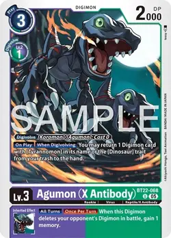 Digimon Cyber Eden BT22 - 068 Agumon X Antibody Uncommon Card - Image 1