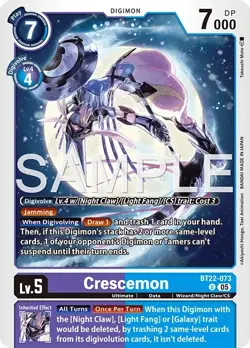Digimon Cyber Eden BT22 - 073 Crescemon Uncommon Card - Image 1