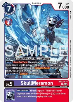 Digimon Cyber Eden BT22 - 074 SkullMeramon Uncommon Card - Image 1