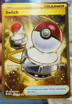 Pokemon TCG Switch 206/165 Scarlet & Violet 151 Ultra Rare Gold Card - NM - Image 1