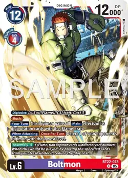 Digimon Cyber Eden BT22 - 078 Boltmon Uncommon Card - Image 1