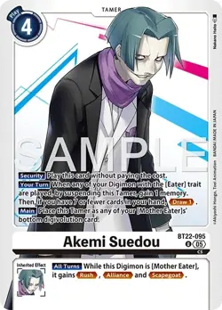 Digimon Cyber Eden BT22 - 095 Akemi Suedou Uncommon Card - Image 1