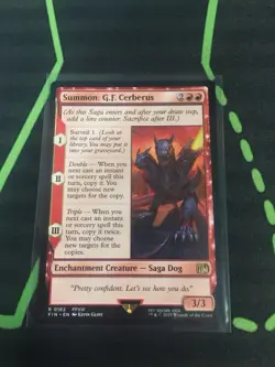 MTG Magic The Gathering Summon G.F. Cerberus FIN Rare Final Fantasy - Image 1