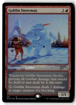 MTG Foil Goblin Snowman - SLD Moderately Played English - Image 1