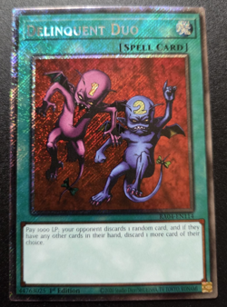 Yugioh - Delinquent Duo - 1st Edition Platinum Secret Rare NM 1ST ED - Image 1