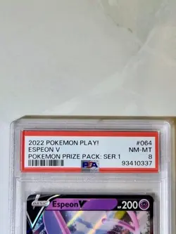 Espeon V Stamped Prize Pack Series 1 PSA 8 Graded Pokemon Card Holo #064 NM - Image 4