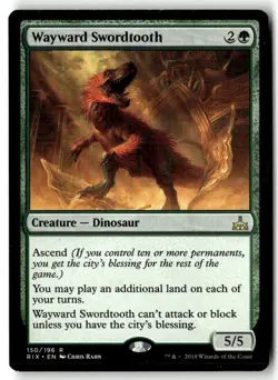 MTG Wayward Swordtooth - RIX Heavily Played English - Image 1