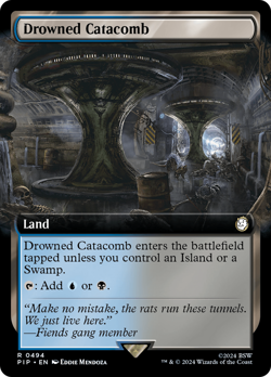 Drowned Catacomb (Extended Art) Fallout NM Land Rare MAGIC MTG CARD ABUGames - Image 1