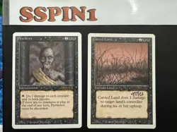 MTG Signed Jesper Myrfors Pestilence, Cursed Land Revised - Image 1