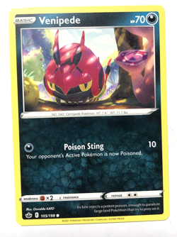 Venipede 105/198 Chilling Reign Pokemon Regular Common NEAR MINT NM - Image 1
