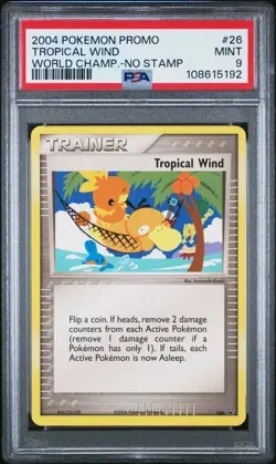 WORLDS 2004 Pokemon Tropical Wind 026 No Stamp Black Star Promo PSA 9 MINT -92 - Image 1